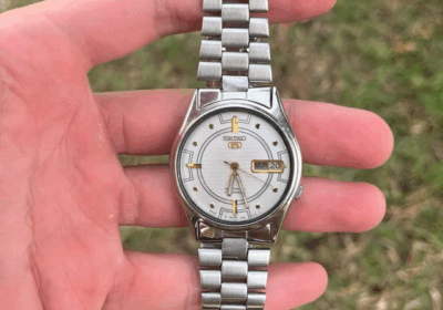 Reloj Seiko 5 Automático Vintage Blanco Oro